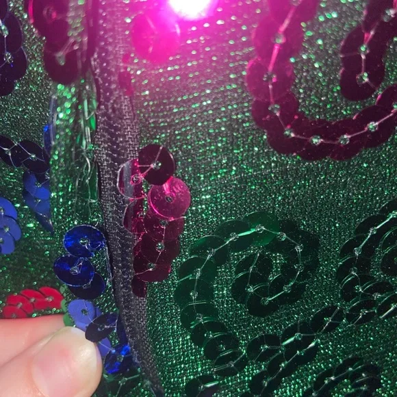 ⚜️ Mardi Gras Vintage 80s Sequined Dress - Picture 10 of 11